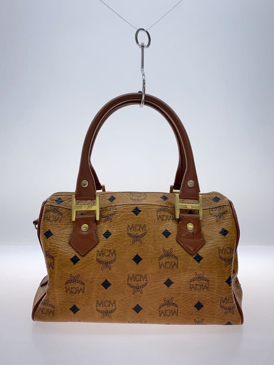 MCM Mini Boston Bag BRW All Over Pattern 3
