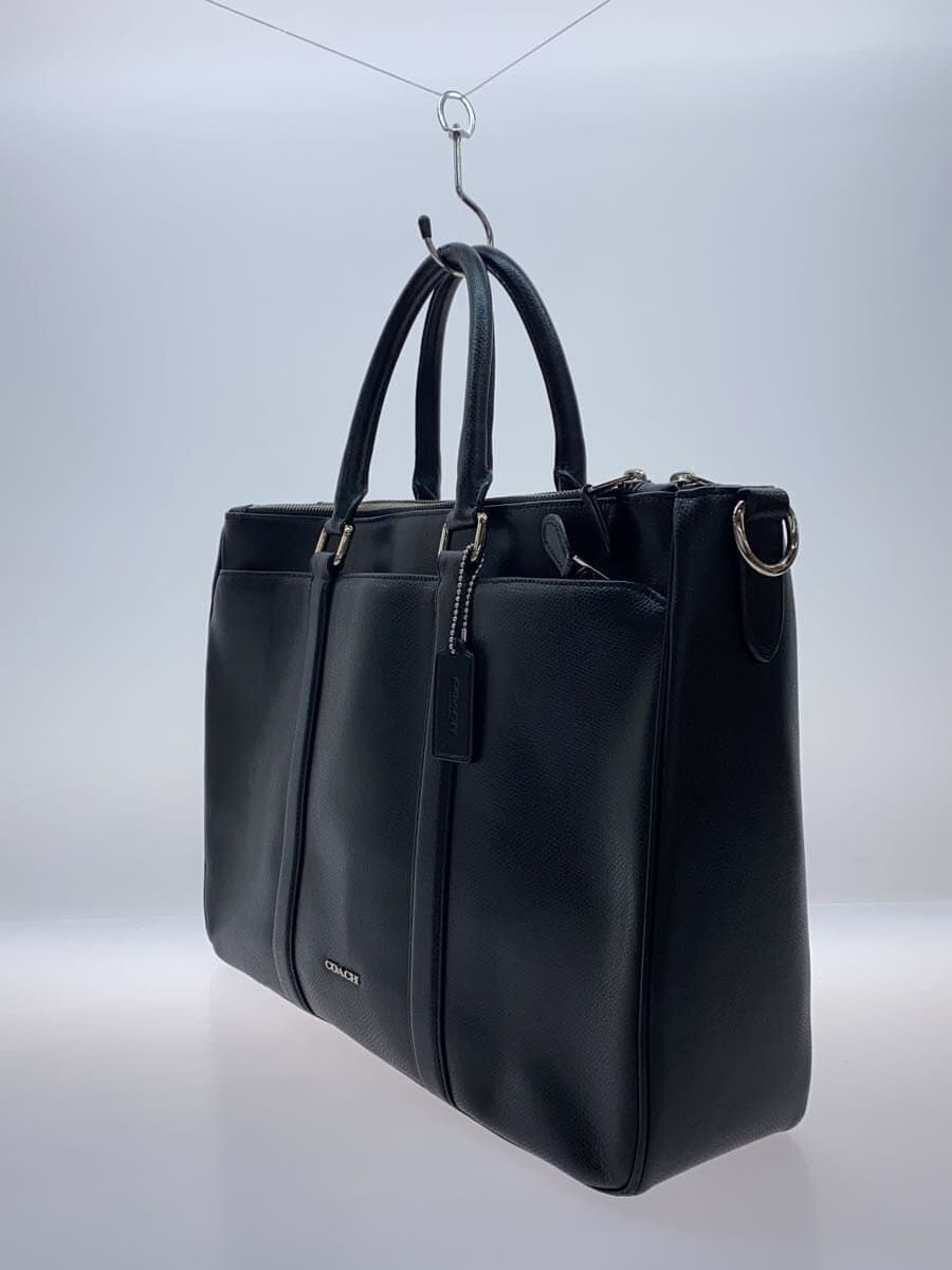 COACH Tote Bag Leather BLK Solid 2