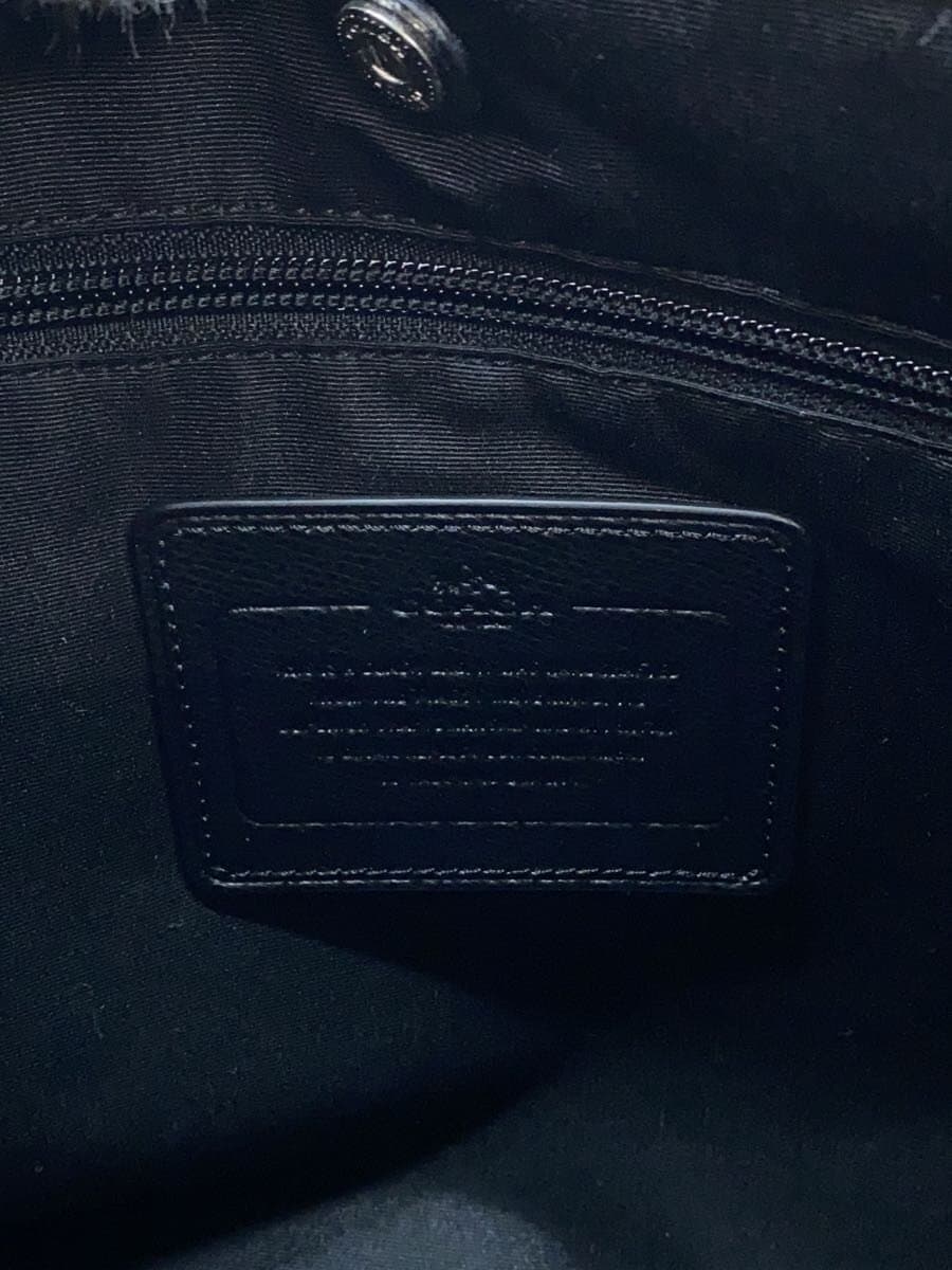 COACH Tote Bag Leather BLK Solid 5