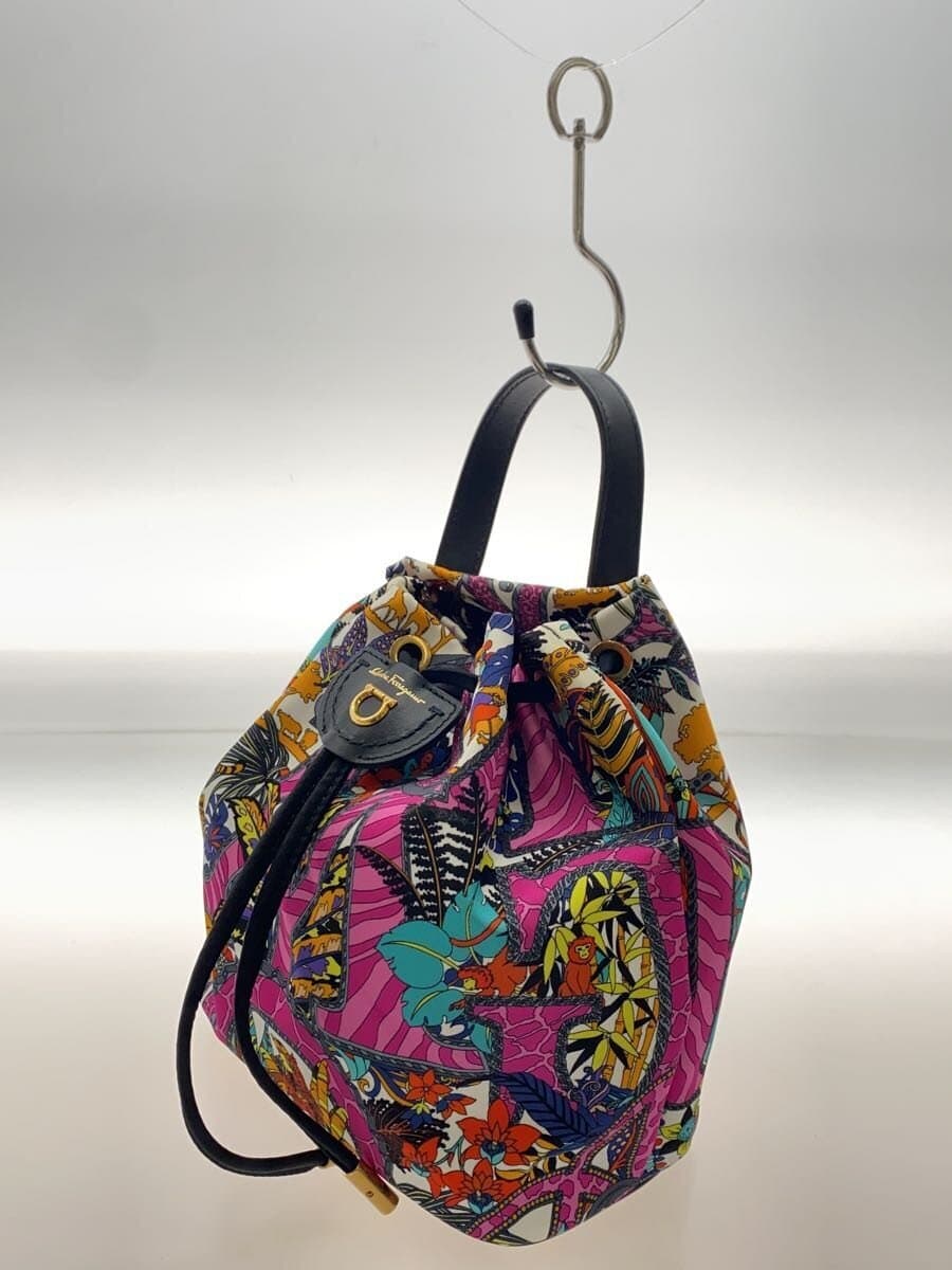 Salvatore Ferragamo PATTERN PRINTED NYLON BUCKET BAG Nylon Multicolor All Over Pattern AU-22 0384 2