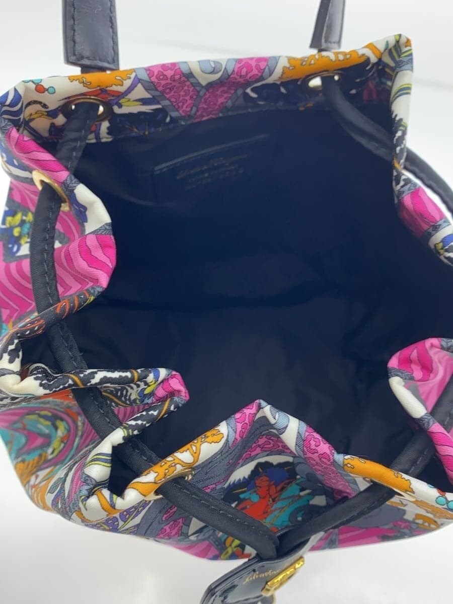 Salvatore Ferragamo PATTERN PRINTED NYLON BUCKET BAG Nylon Multicolor All Over Pattern AU-22 0384 6