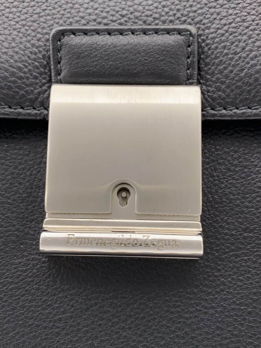 Ermenegildo Zegna Briefcase Leather BLK with Key 5