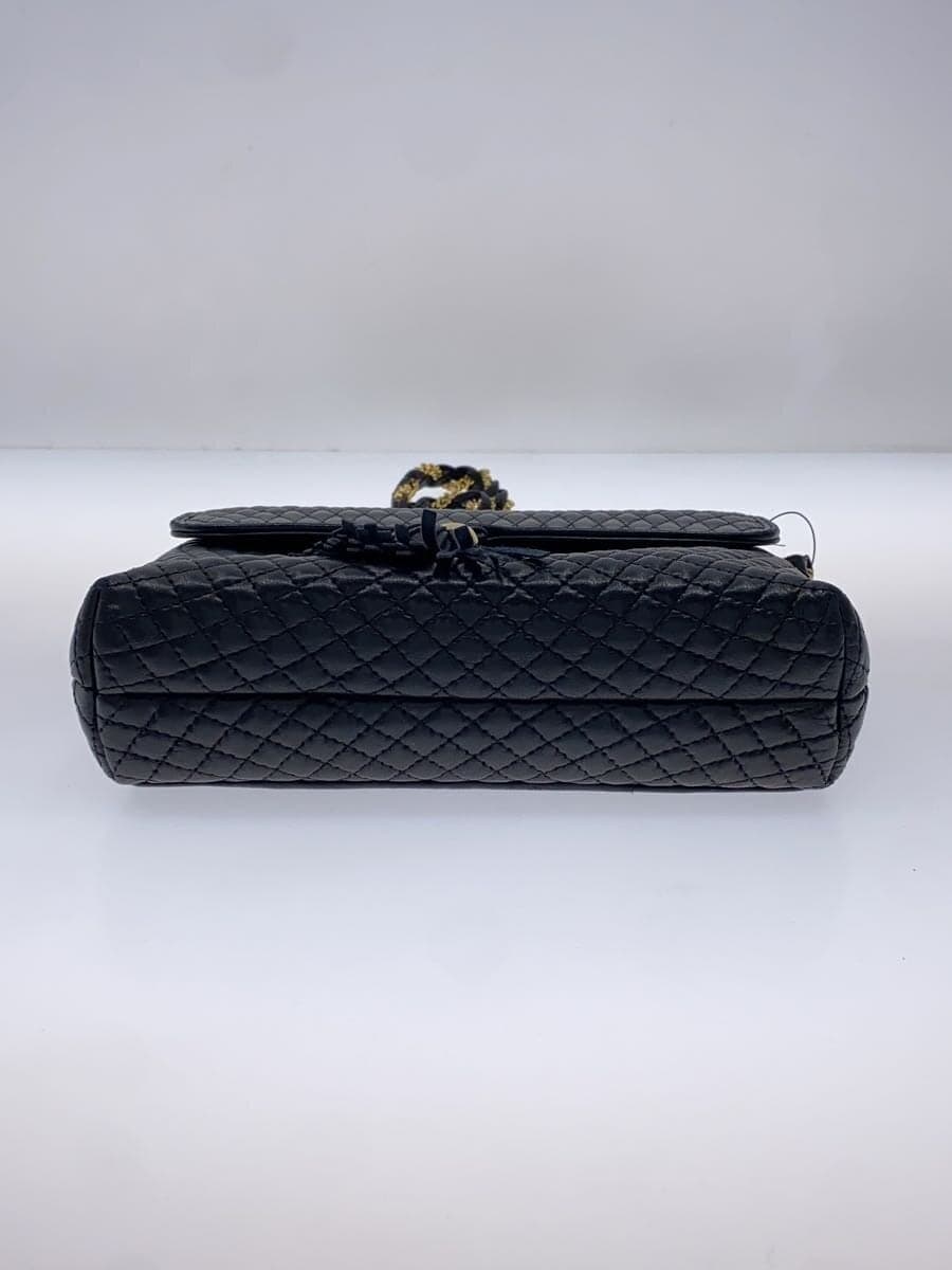 BALLY Shoulder Bag Fringe Leather BLK All Over Pattern 4