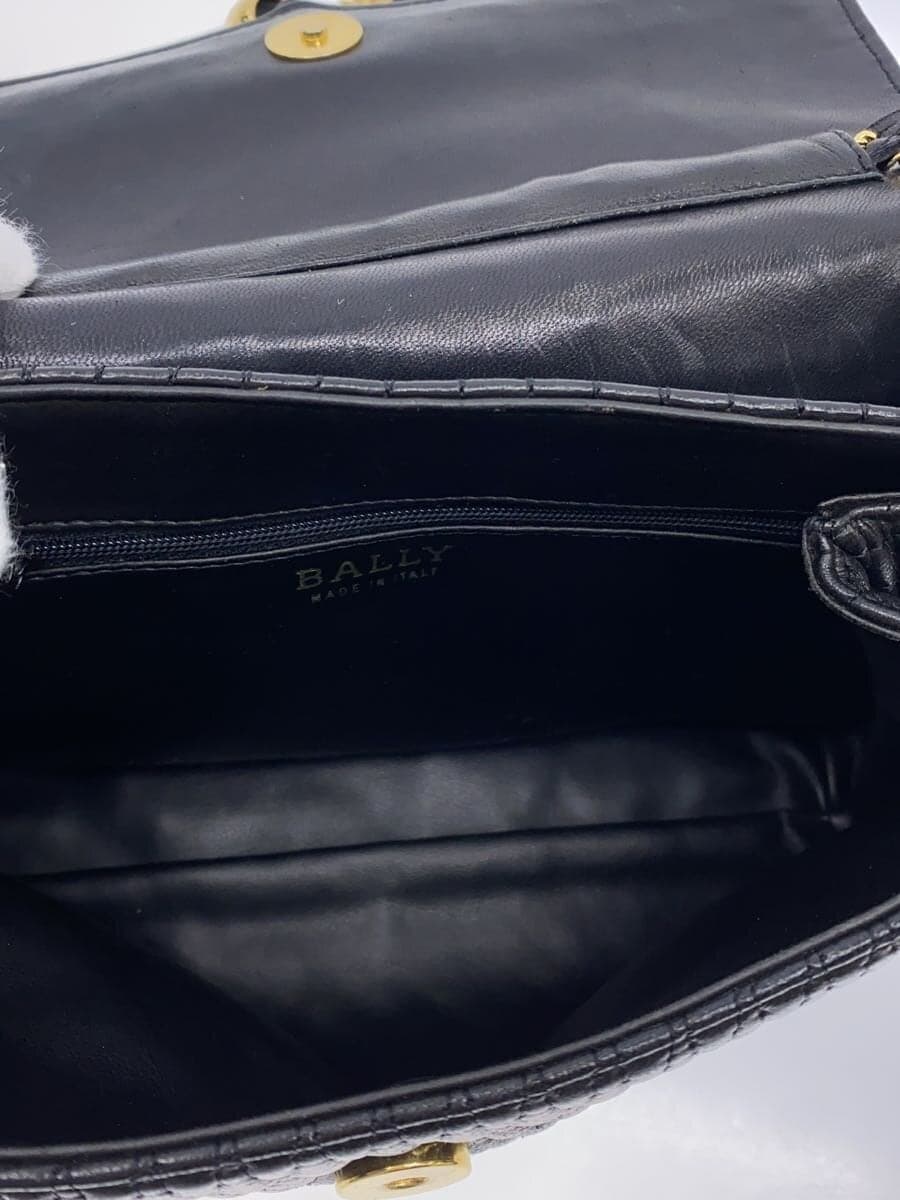 BALLY Shoulder Bag Fringe Leather BLK All Over Pattern 6