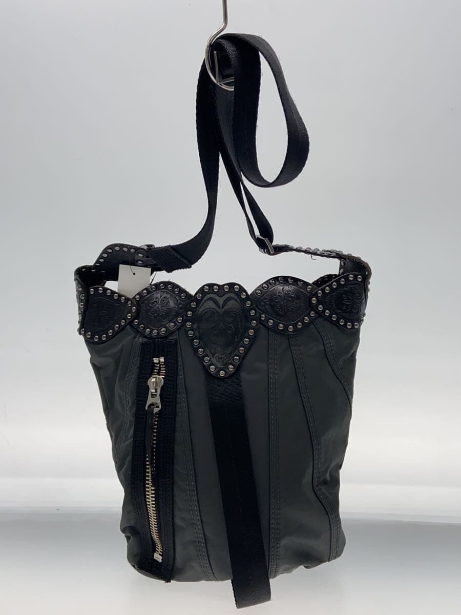 DIESELY2K ARCHIVE Embossed Studs Shoulder Bag Nylon BLK Solid 3