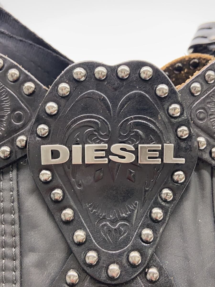 DIESELY2K ARCHIVE Embossed Studs Shoulder Bag Nylon BLK Solid 5