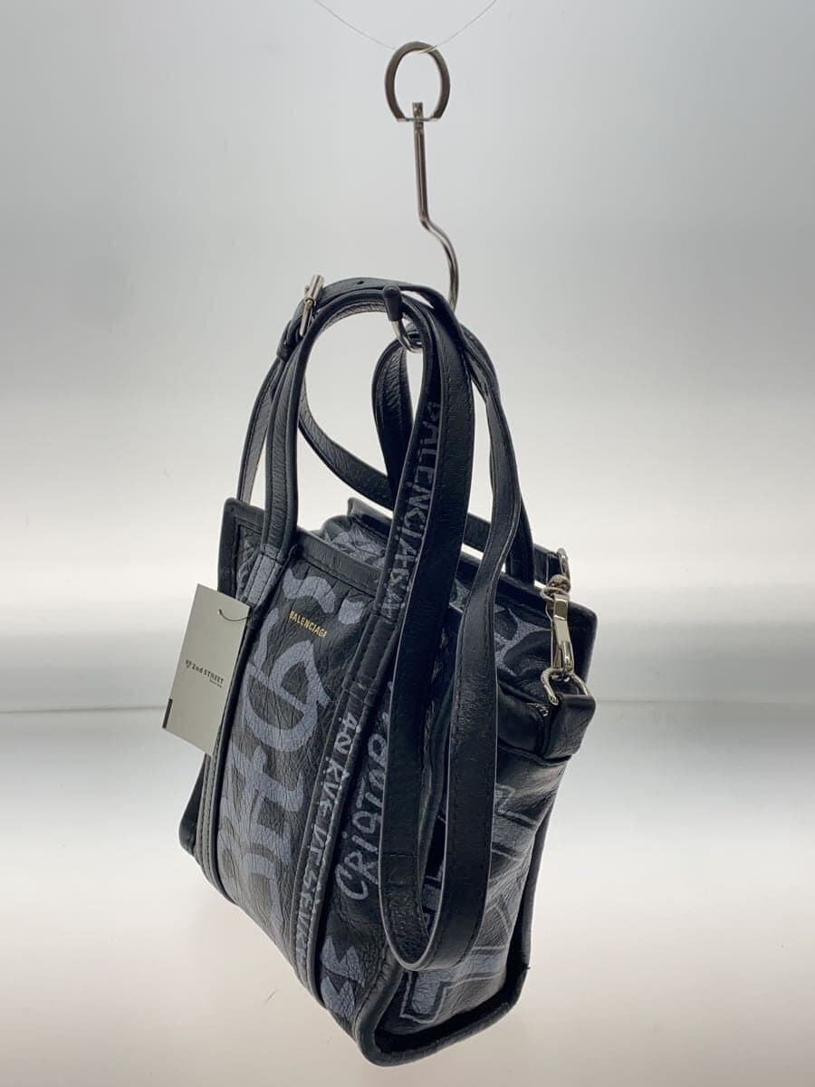 BALENCIAGA Bazaar Shopper Shoulder Bag Leather BLK Solid 513988 1090 Y 002123 2