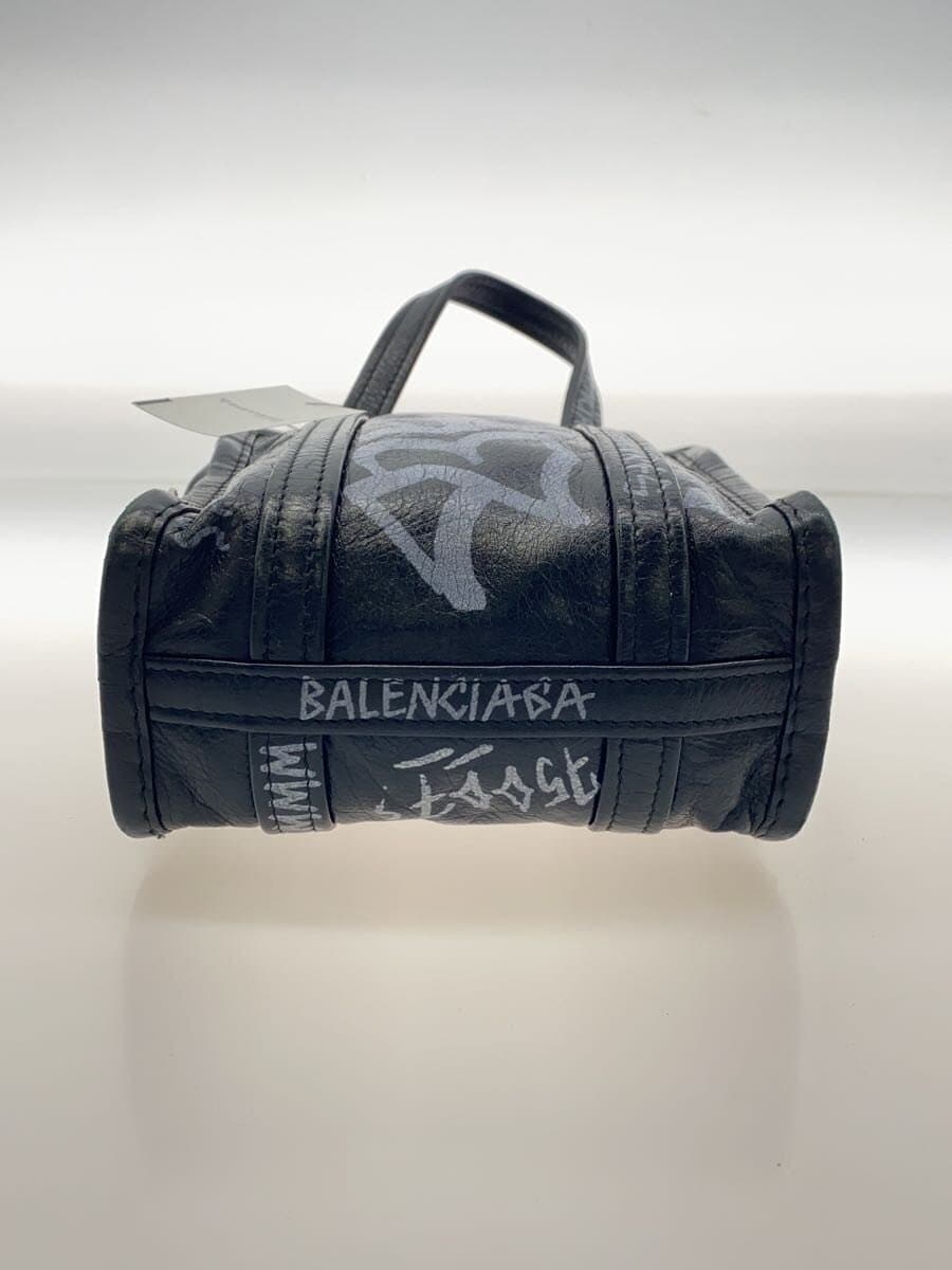 BALENCIAGA Bazaar Shopper Shoulder Bag Leather BLK Solid 513988 1090 Y 002123 4
