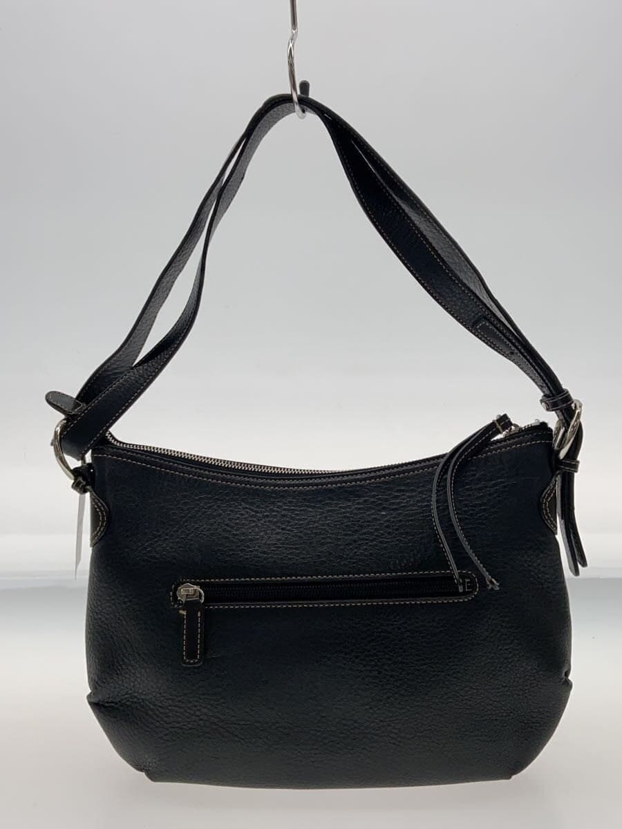 PELLE BORSA Shoulder Bag Leather BLK Solid 3