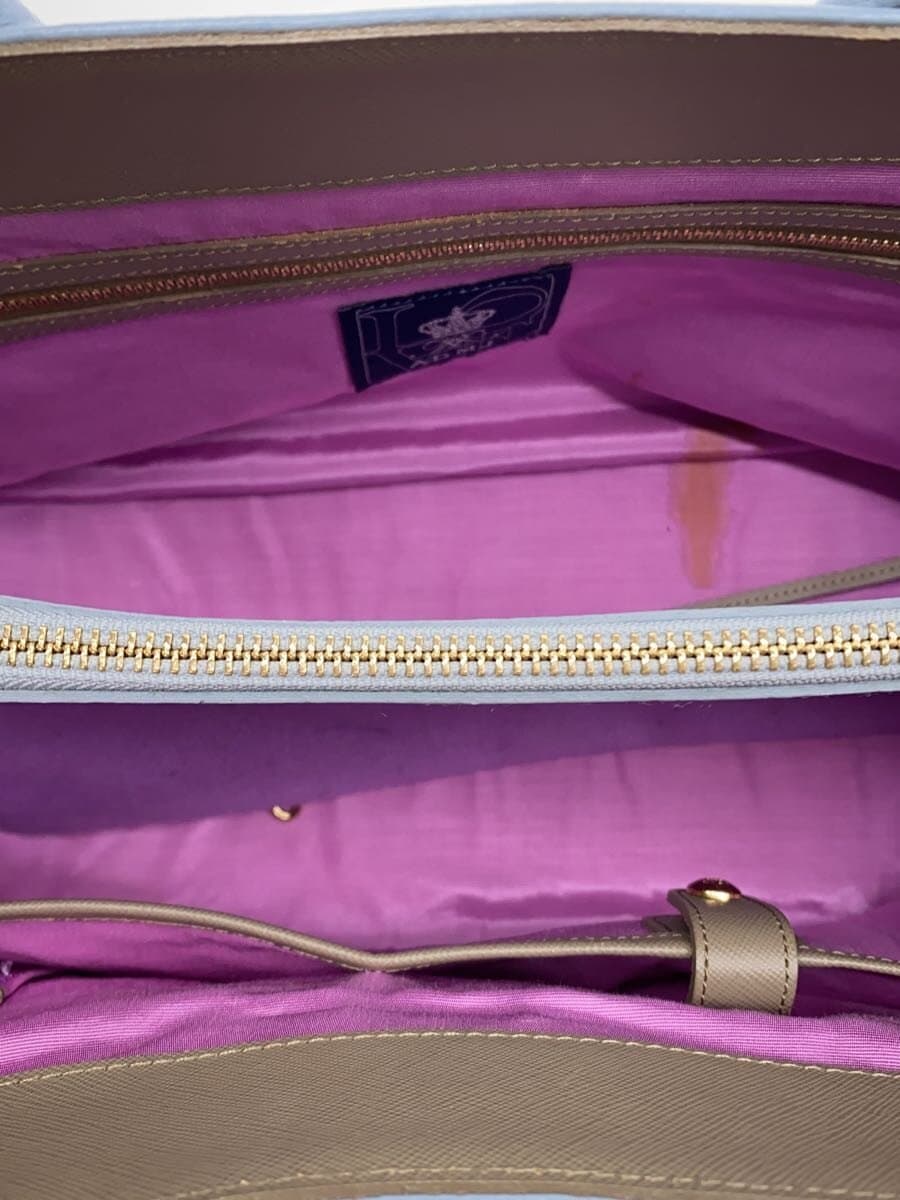 A.D.M.J.ACCESSORIES DE MADEMOISELLE Tote Bag Leather BLU Solid 6