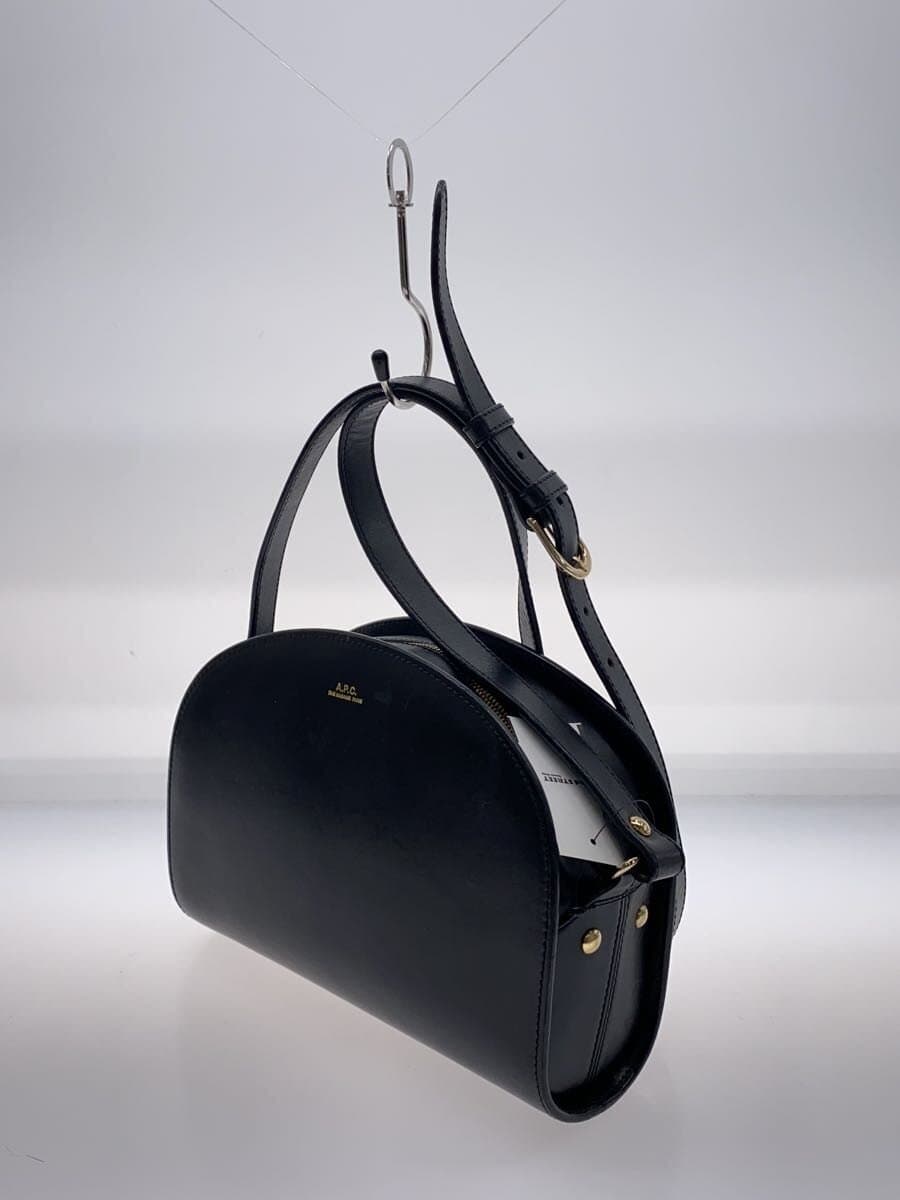 A.P.C. Half Moon Shoulder Bag Leather BLK Solid 1217 2