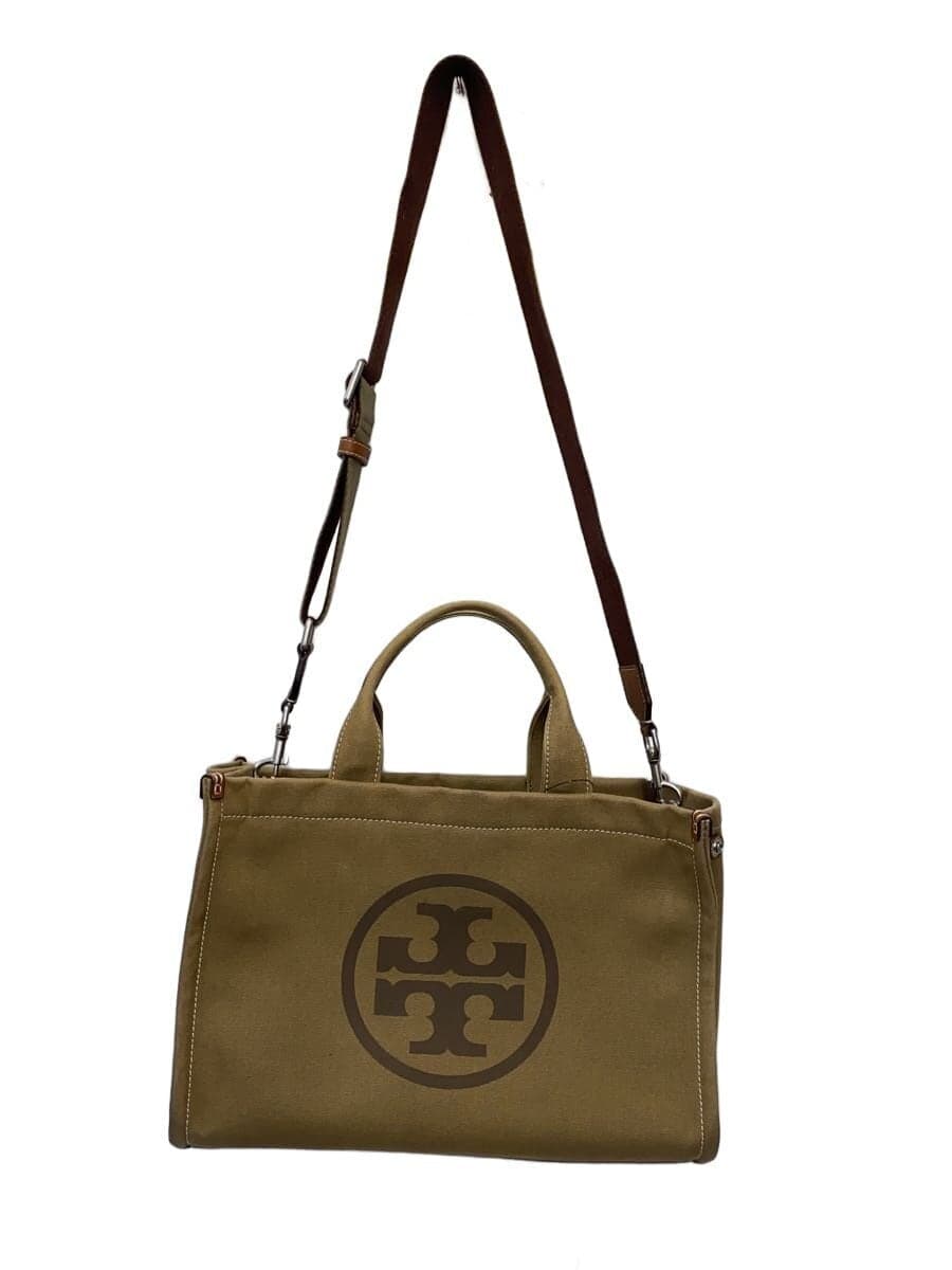 TORY BURCH2-Way Ella Tote Bag Cotton KHK Solid 10008684