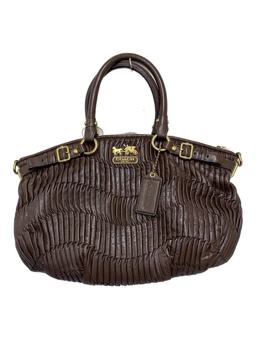 COACH Madison Handbag Leather BRW All Over Pattern K1182-18620