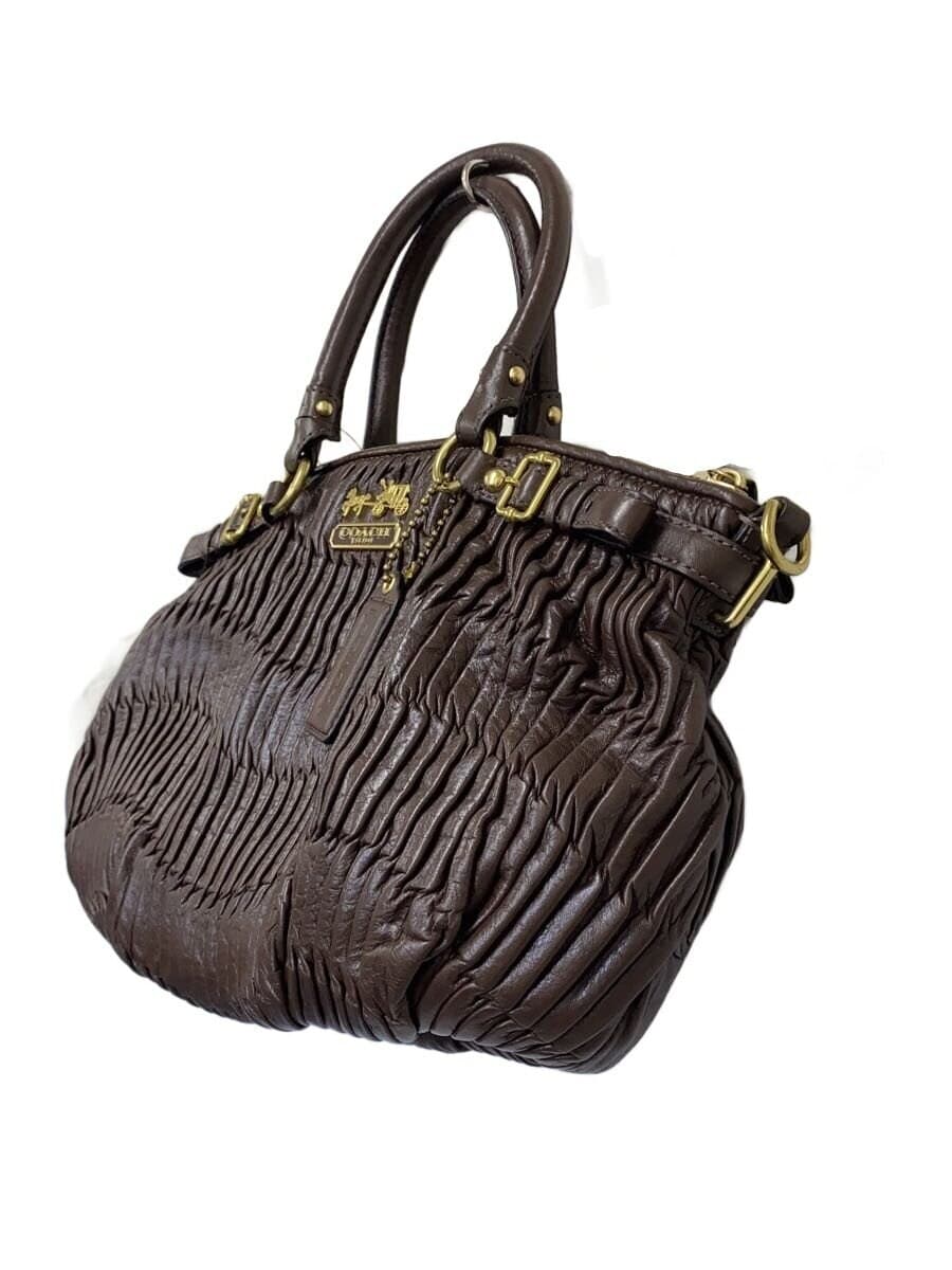 COACH Madison Handbag Leather BRW All Over Pattern K1182-18620 2