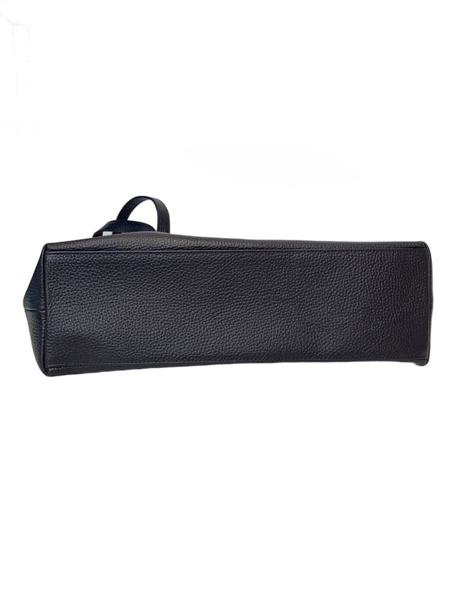 Hush Tug Tote Bag Leather BLK Solid 4