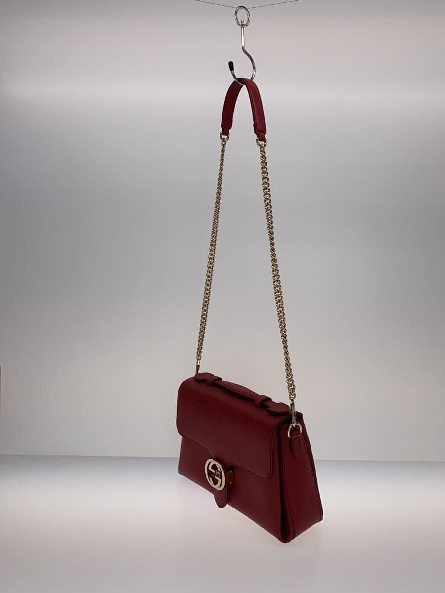 GUCCI Shoulder Bag_Interlocking G Leather RED Solid 2