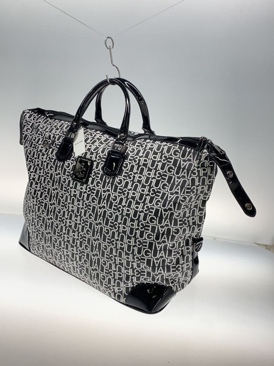 1piu1uguale3 Boston bag Leather Black All-over pattern 2