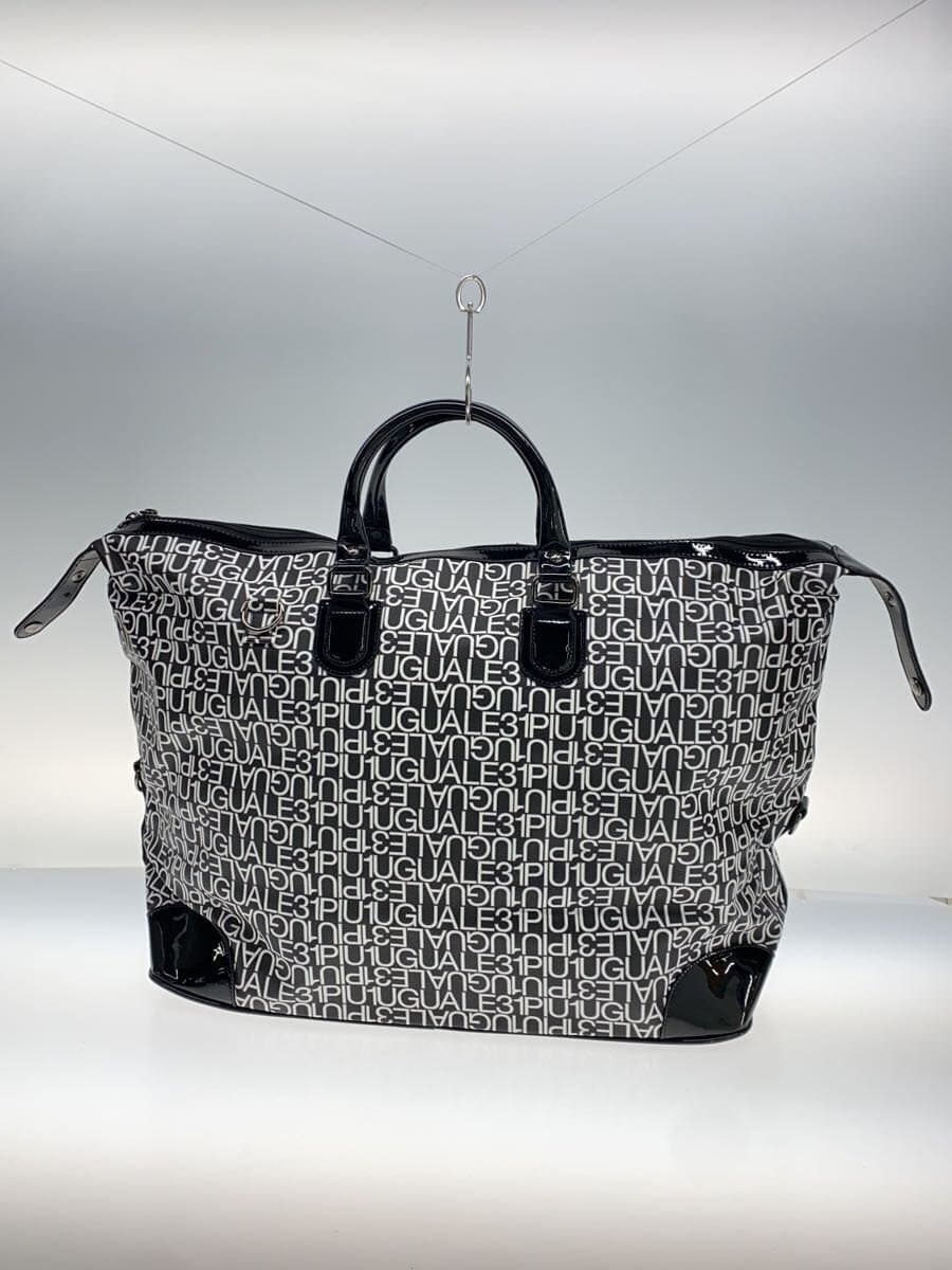 1piu1uguale3 Boston bag Leather Black All-over pattern 3