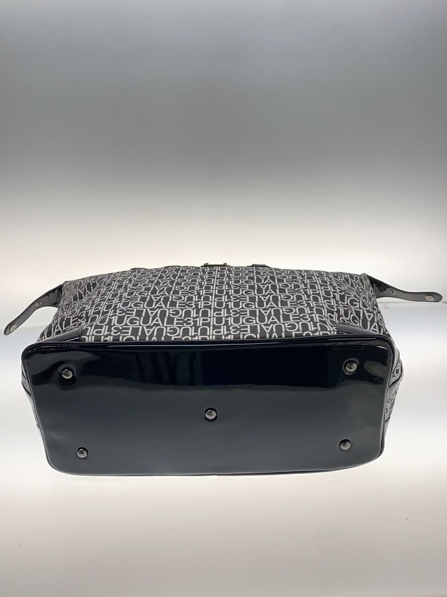 1piu1uguale3 Boston bag Leather Black All-over pattern 4