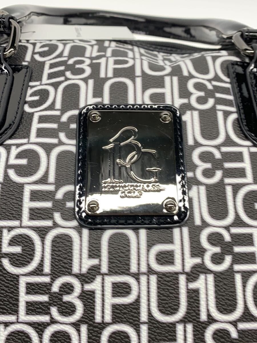 1piu1uguale3 Boston bag Leather Black All-over pattern 5