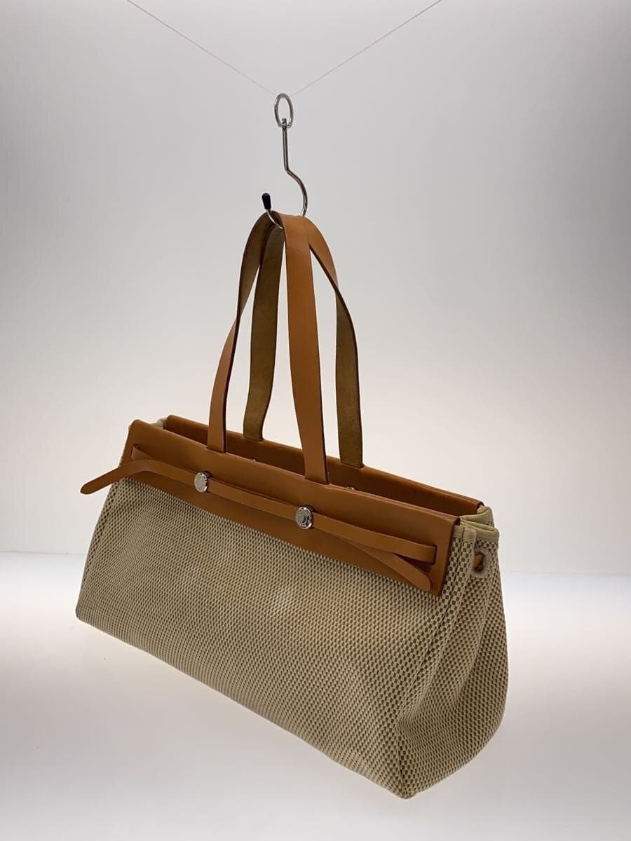 HERMES Cabas mm Stain Spare Bag Metal Bag Canvas IVO Solid 2