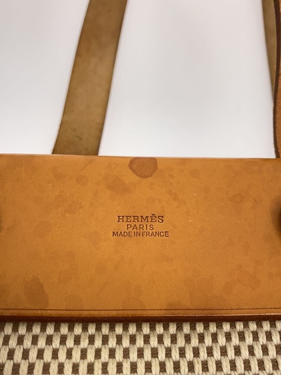 HERMES Cabas mm Stain Spare Bag Metal Bag Canvas IVO Solid 5