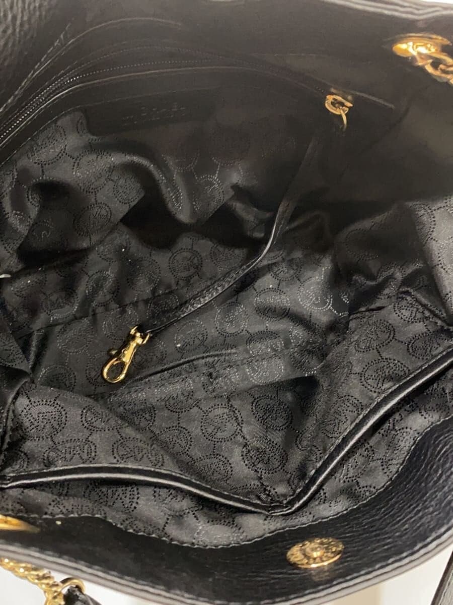 MICHAEL KORS Shoulder Bag Leather BLK Plain Black 2WAY 6