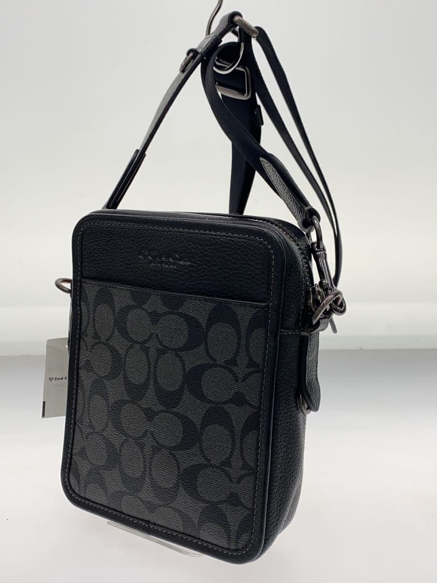 COACH Shoulder Bag Leather BLK All-over Print cc009 Black 2