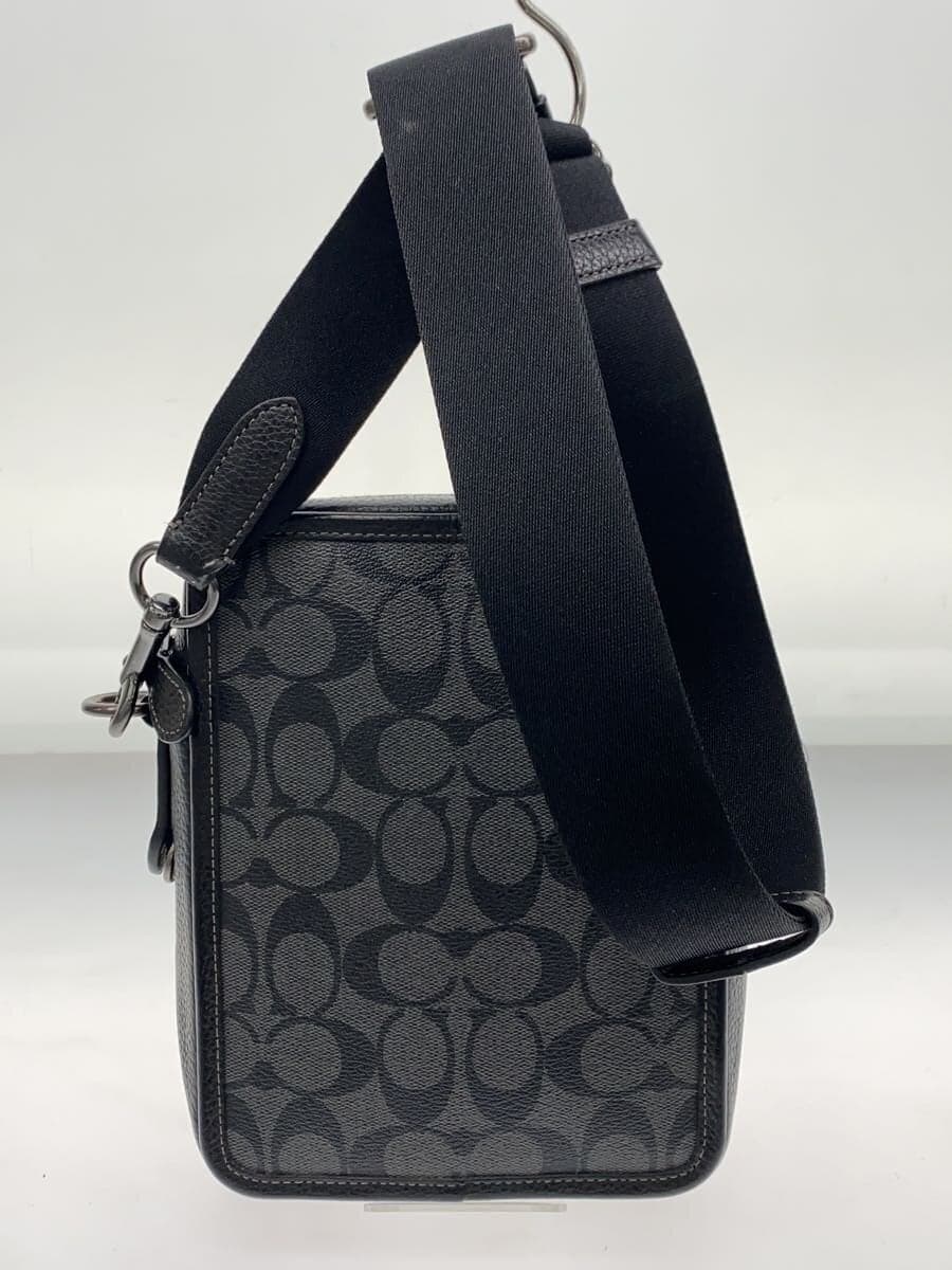 COACH Shoulder Bag Leather BLK All-over Print cc009 Black 3