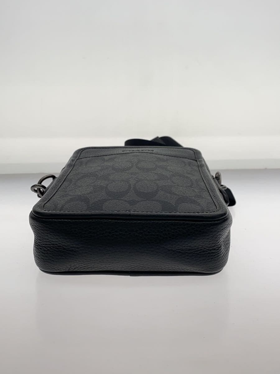 COACH Shoulder Bag Leather BLK All-over Print cc009 Black 4