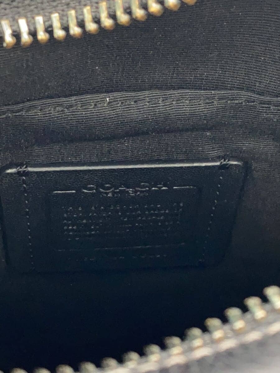 COACH Shoulder Bag Leather BLK All-over Print cc009 Black 5