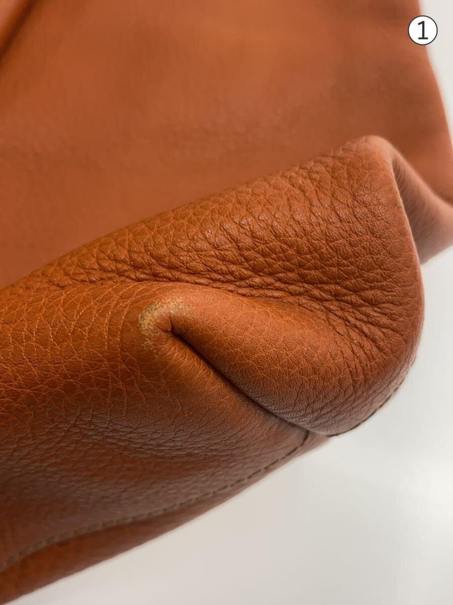 PRADA tote bag leather ORN plain orange 7