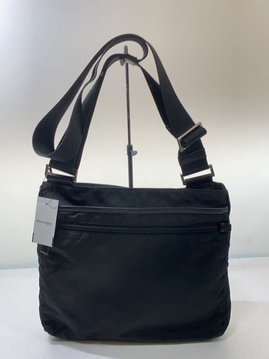 PRADA shoulder bag nylon BLK plain black black 3