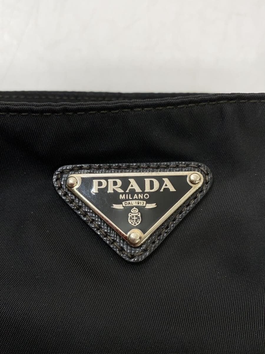 PRADA shoulder bag nylon BLK plain black black 5