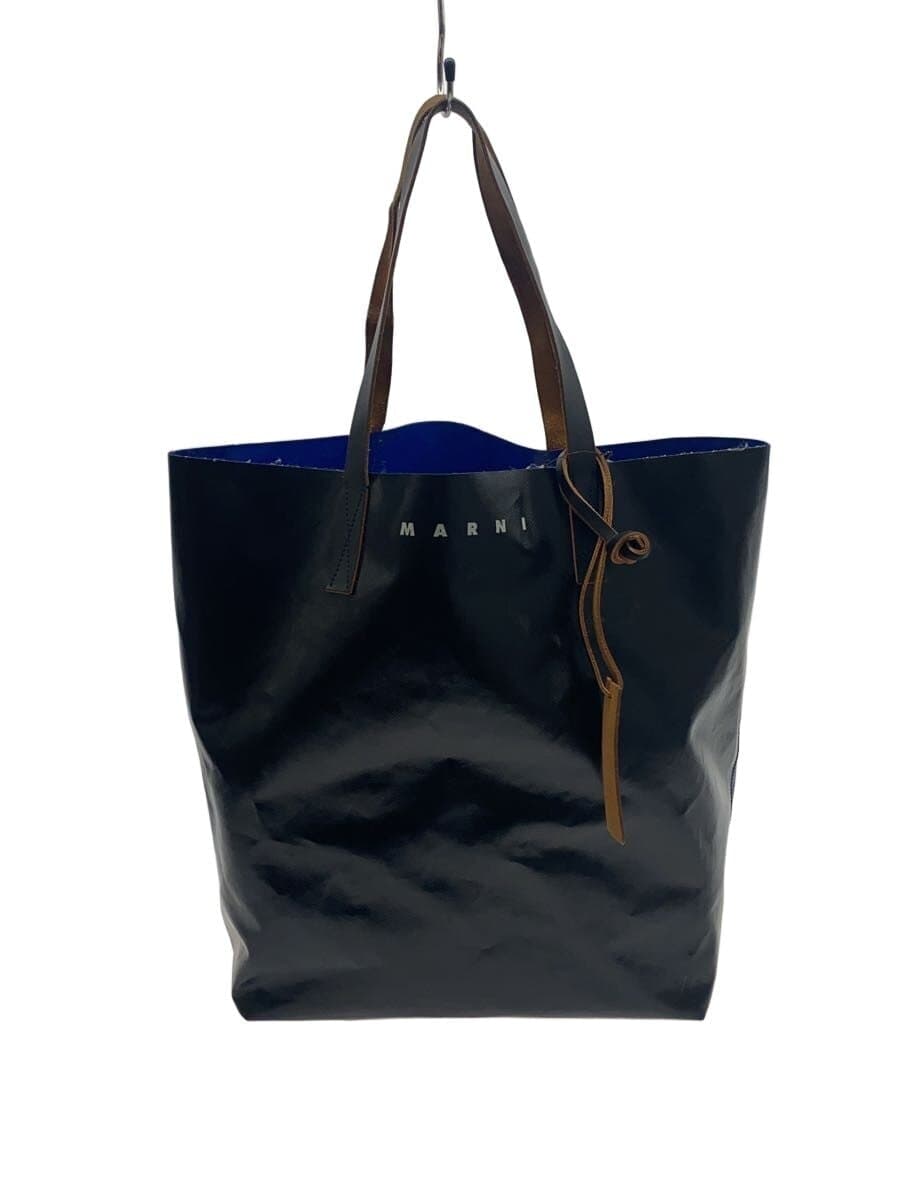 MARNI tote bag PVC BLK plain black black