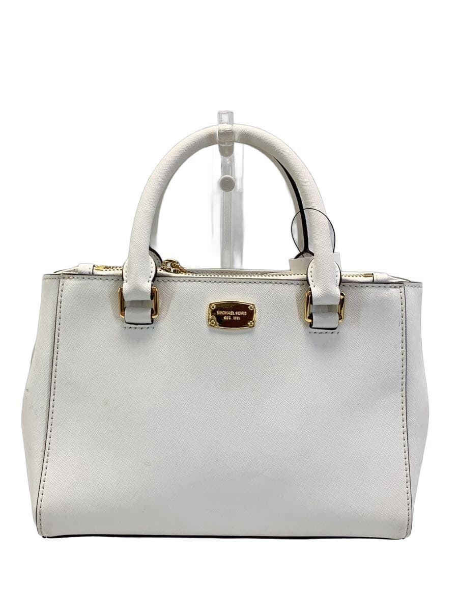 MICHAEL KORS Handbag Leather White Solid