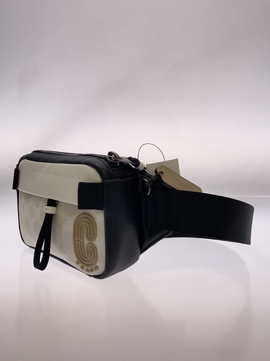 COACH Mini Edge Belt Bag Color Block Waist Bag Leather White All Over Pattern C4016 2