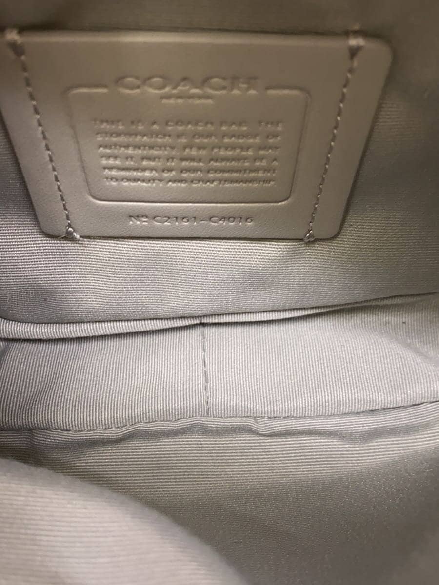 COACH Mini Edge Belt Bag Color Block Waist Bag Leather White All Over Pattern C4016 6