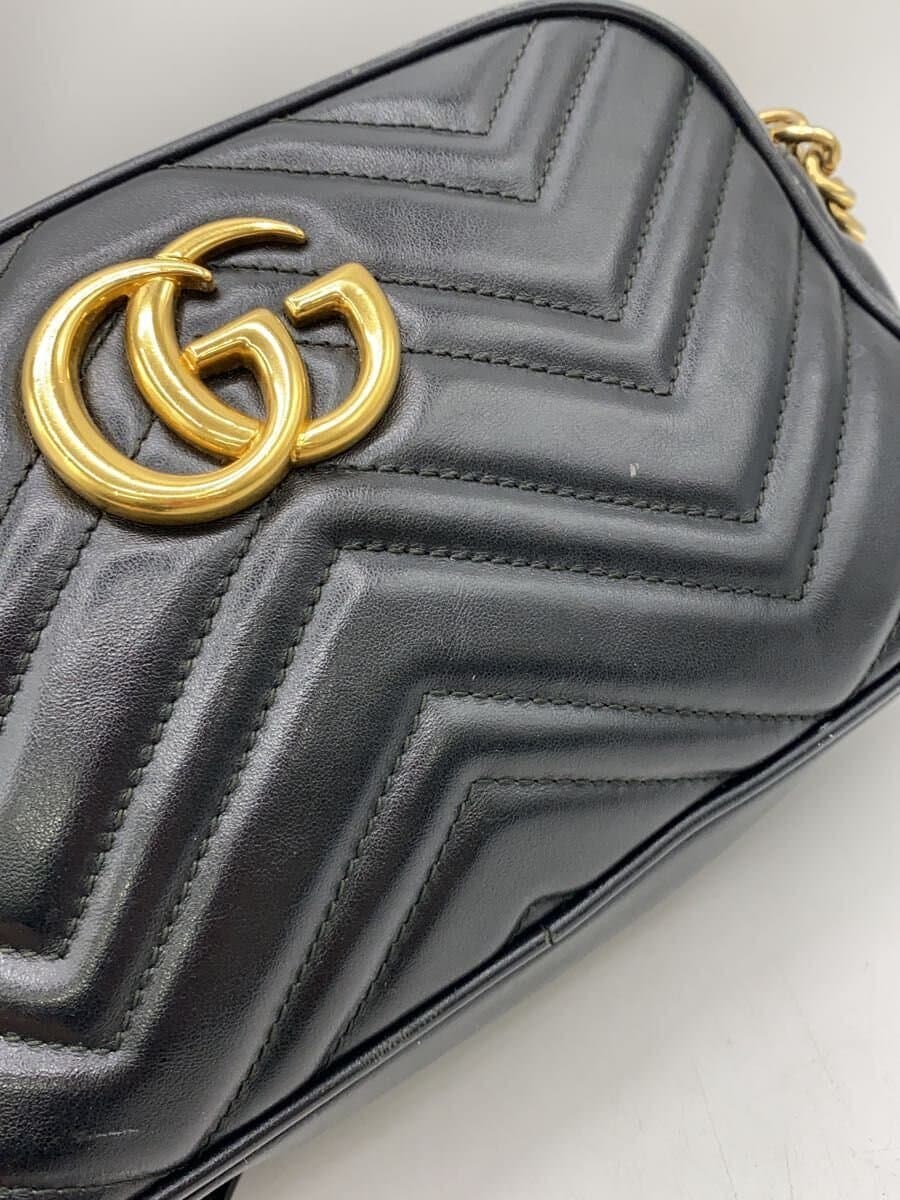 GUCCI Chain Shoulder Bag_GG Marmont _Quilted Leather BLK 9