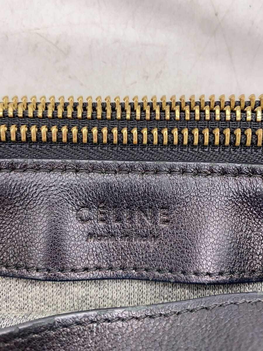 CELINE Shoulder Bag Leather BLK Trio 5