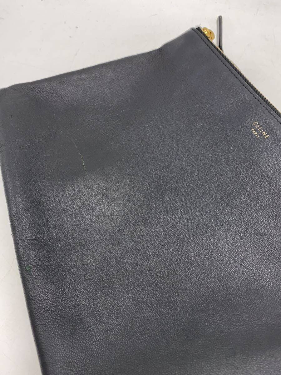 CELINE Shoulder Bag Leather BLK Trio 7