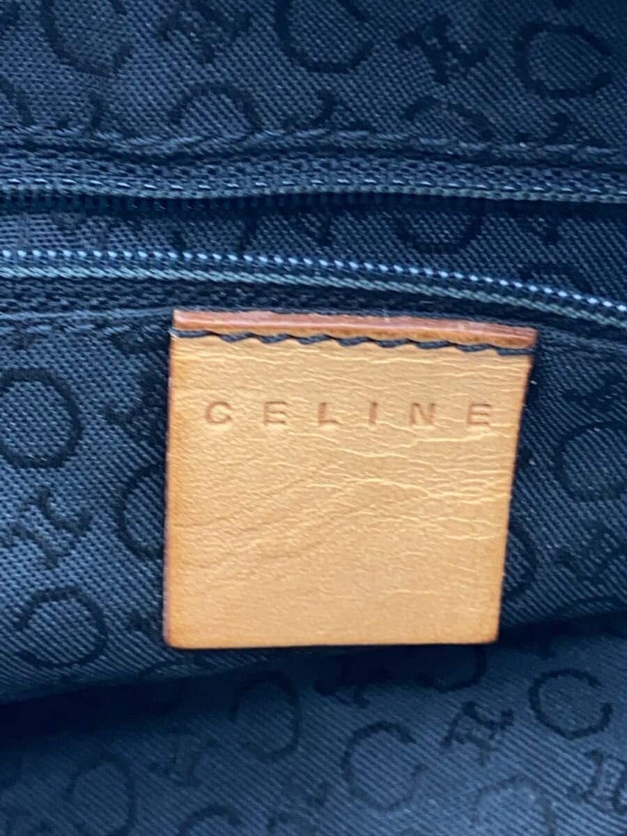 CELINE shoulder bag suede BLK Macadam pattern 5