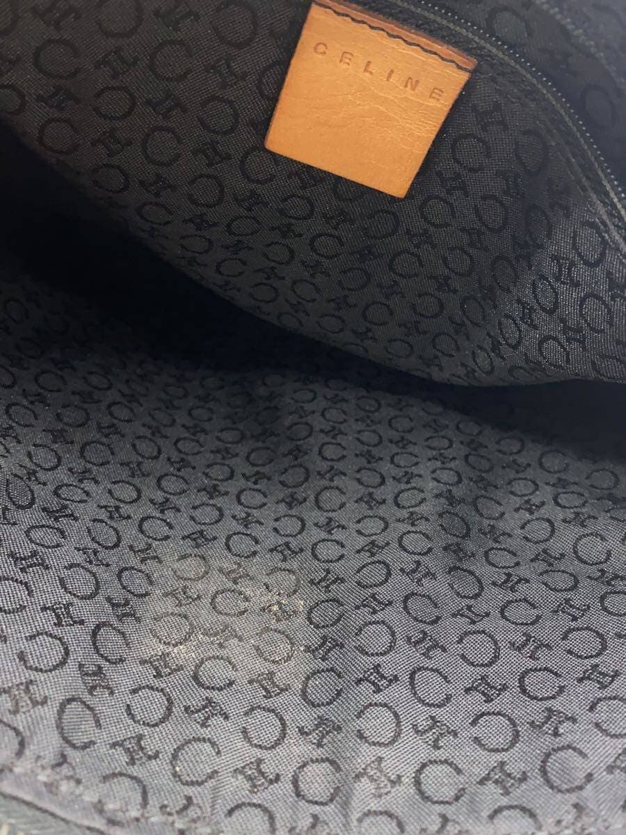CELINE shoulder bag suede BLK Macadam pattern 6