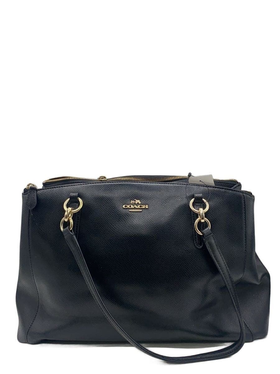 COACH Tote Bag_All Leather Leather BLK Solid F36606