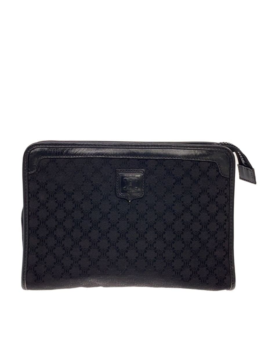 CELINE clutch bag BLK Macadam pattern