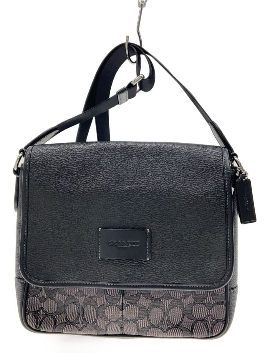 COACH Sprint Map Bag 25_Signature_Black Leather Canvas BLK All-Over Print CE534