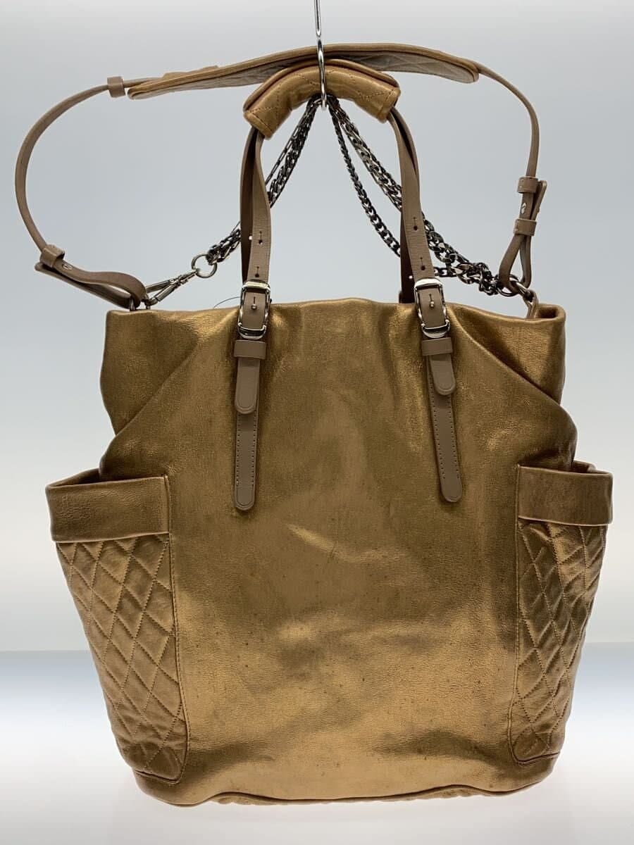 JIMMY CHOO shoulder bag leather GLD plain 3