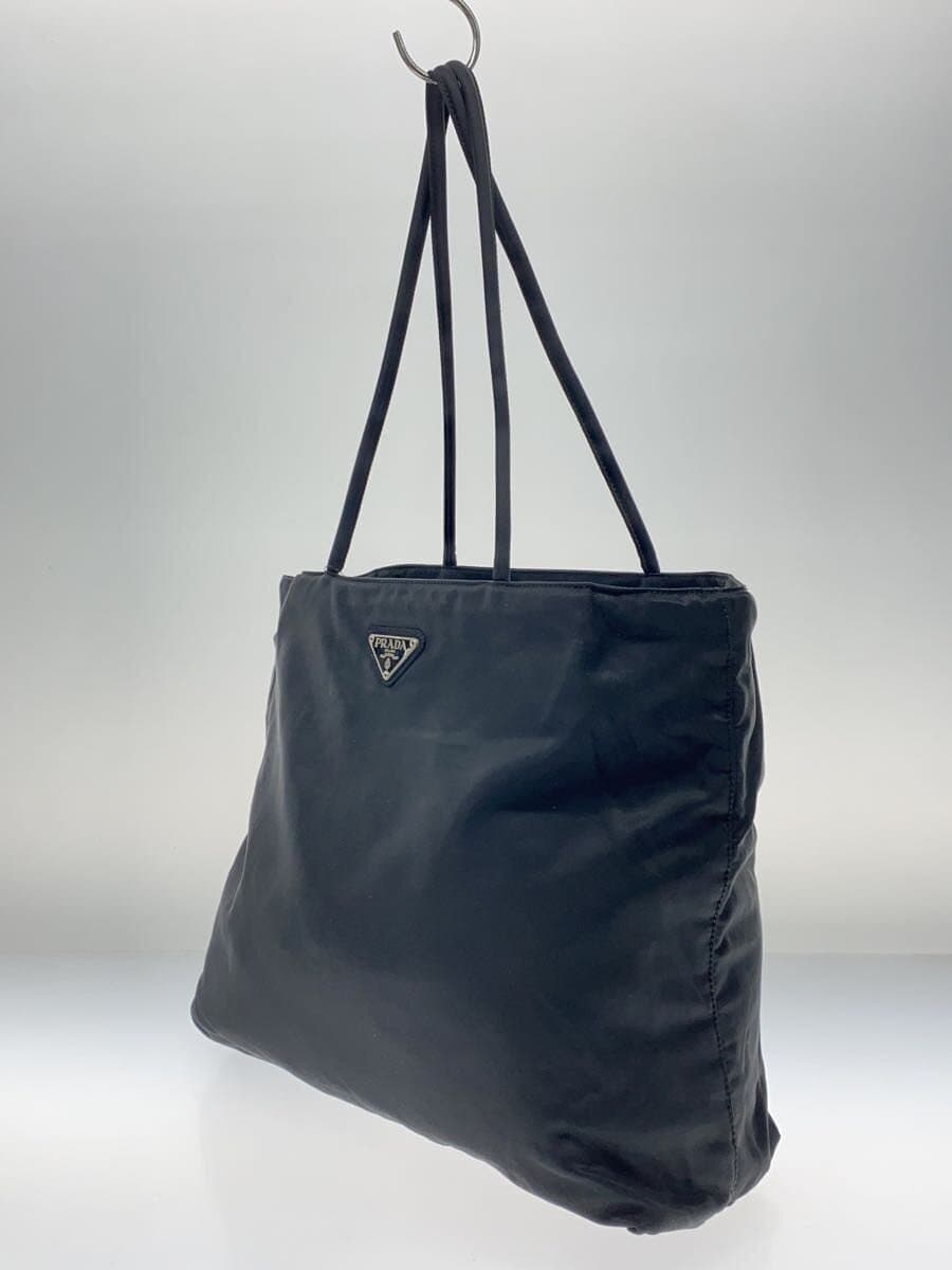 PRADA tote bag nylon black plain 2