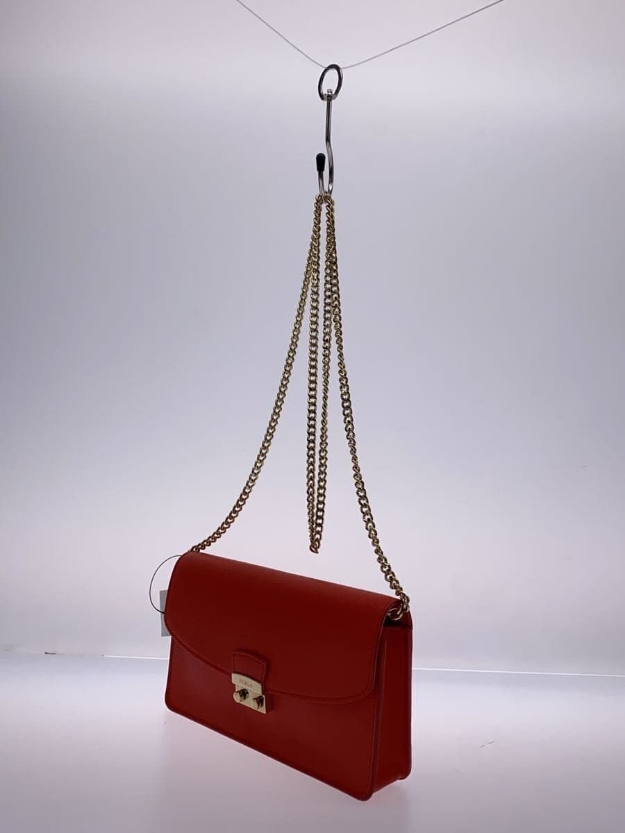 FURLA Metropolis Shoulder Bag Leather RED 2