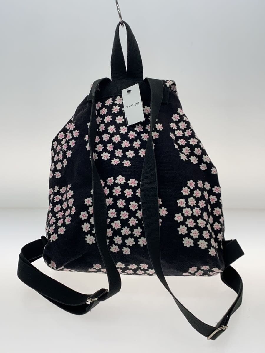 marimekko NIPPU PUKETTI backpack cotton black floral pattern 3